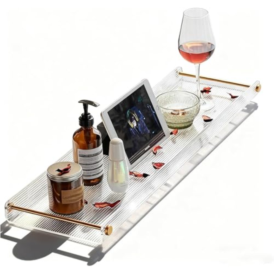 Bath Caddy Tray - Acrylic Bathtub Tray Luxury Bath Caddy