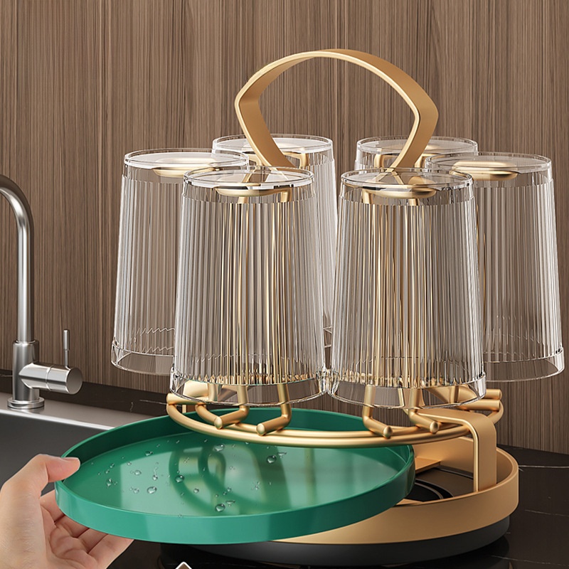 Home Essentials Bathroom Rack - Living Room Kitchen Glass Cup Drain