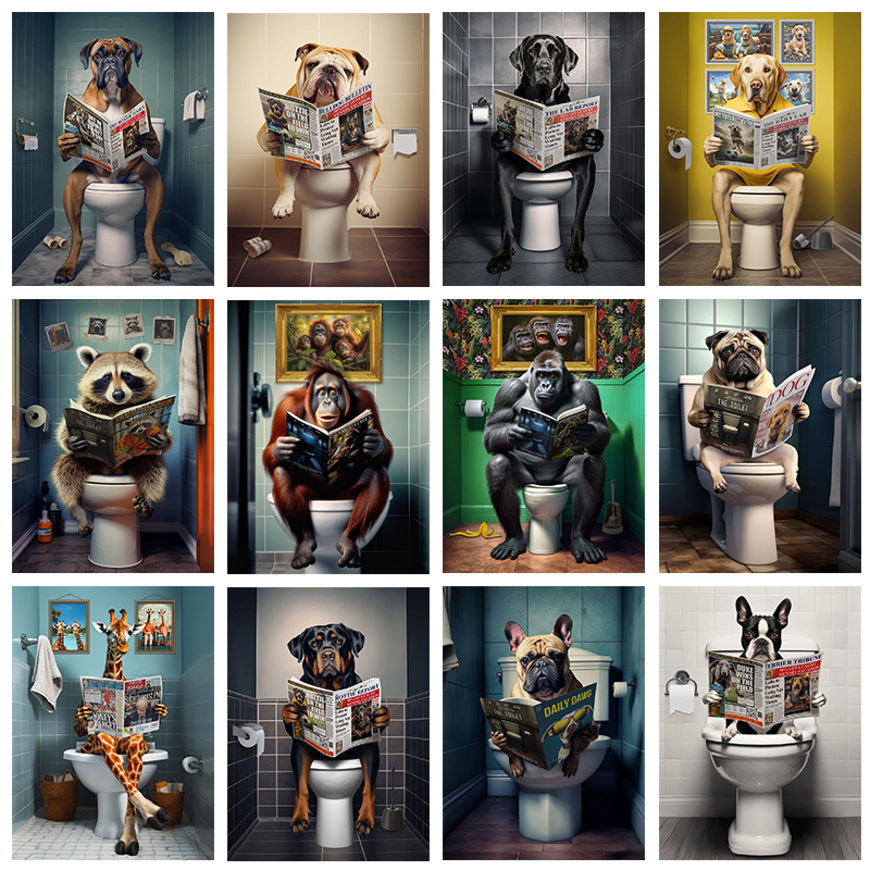 Modern Animals On The Toilet P - Home Bathroom Toilet ulasan dan harga