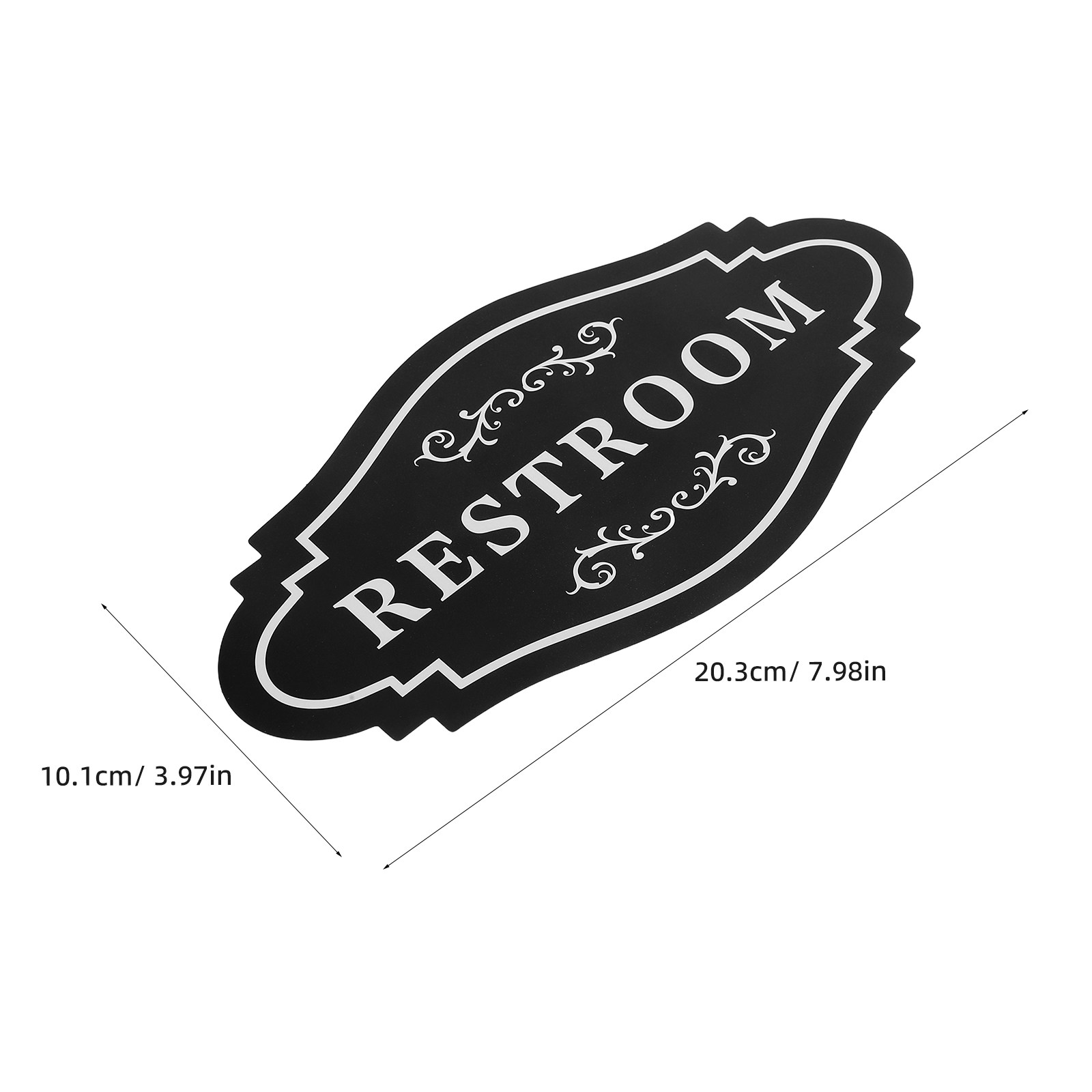 4Pcs Restroom Vinyl Decal Blac - Home Bathroom Toilet ulasan dan harga