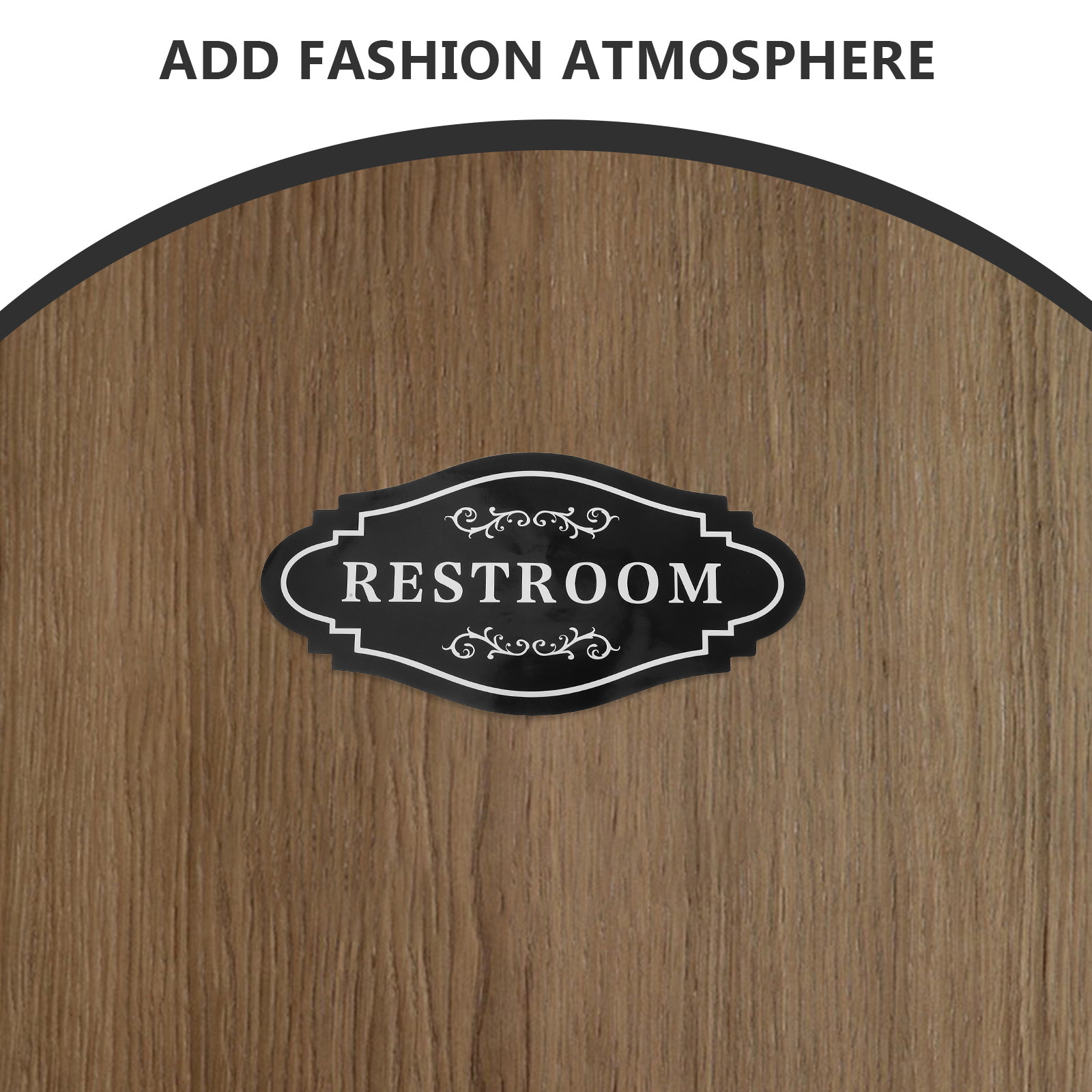 4Pcs Restroom Vinyl Decal Blac - Home Bathroom Toilet ulasan dan harga