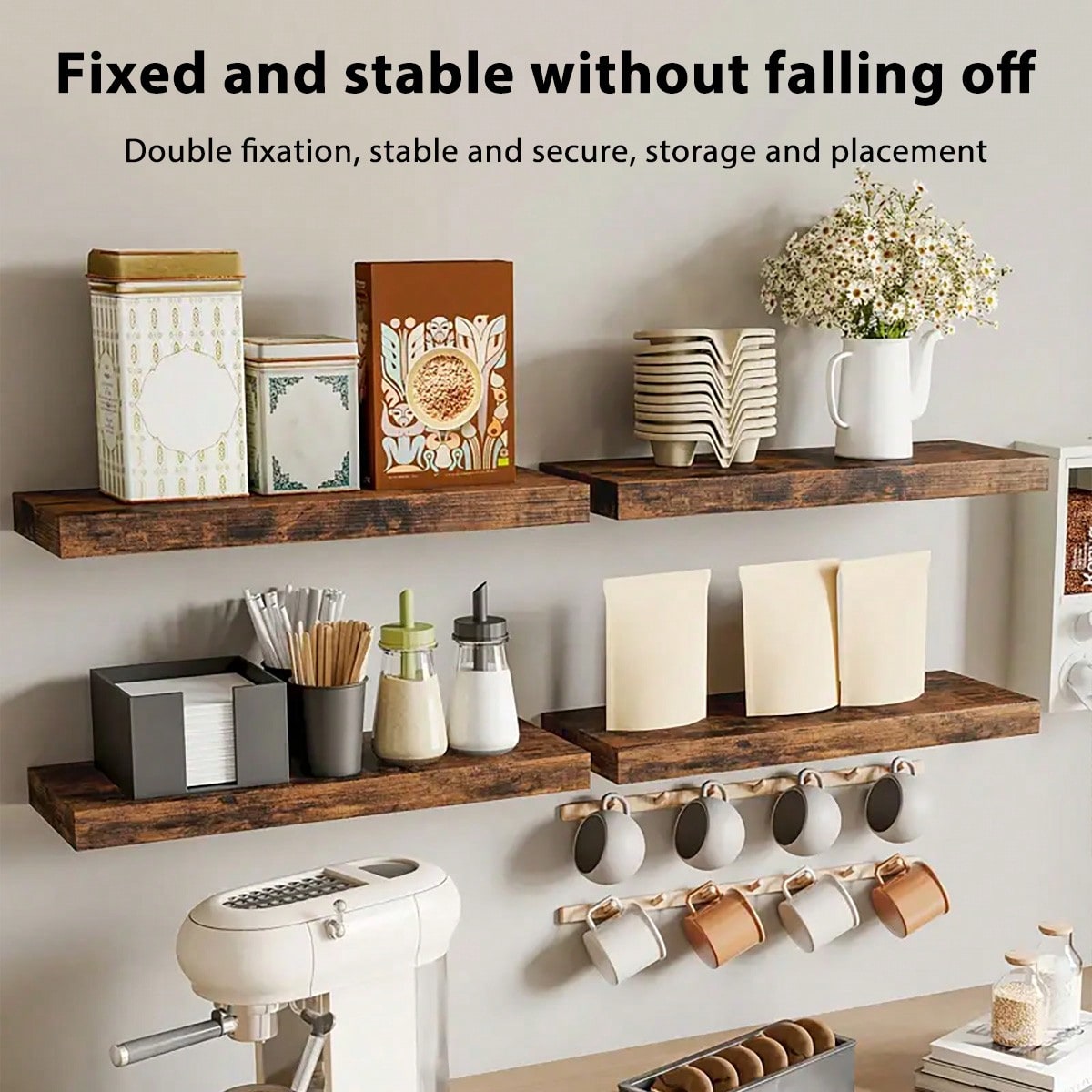 4 Sets 15.8in Floating Shelves - Home Essentials Bathroom Rack ulasan dan harga
