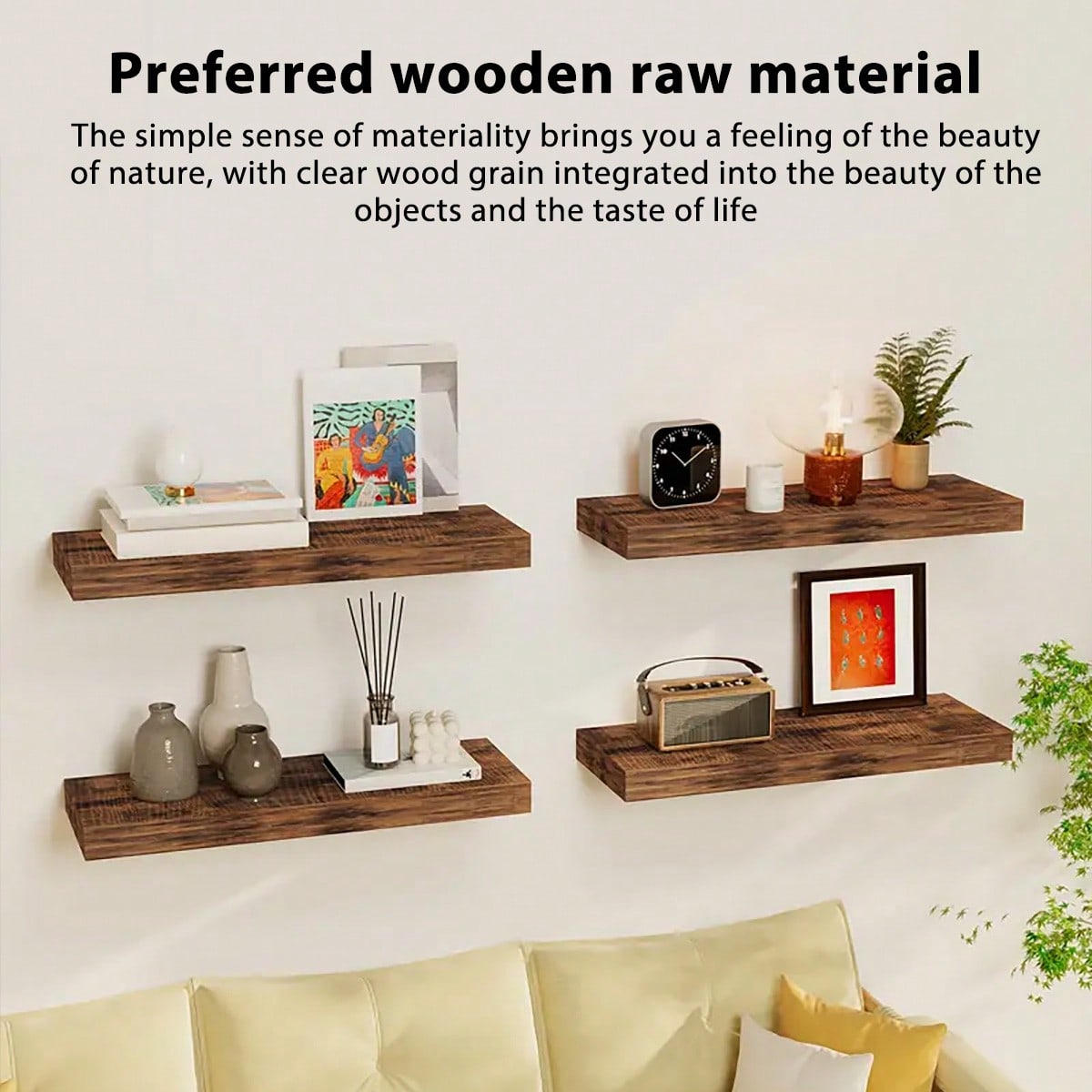 4 Sets 15.8in Floating Shelves - Home Essentials Bathroom Rack ulasan dan harga