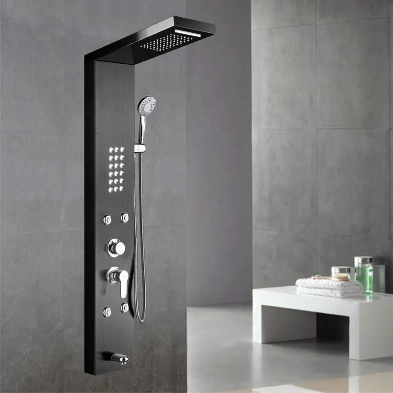 Luxury Black Color Thermostati - Shower Head Rain ulasan dan harga