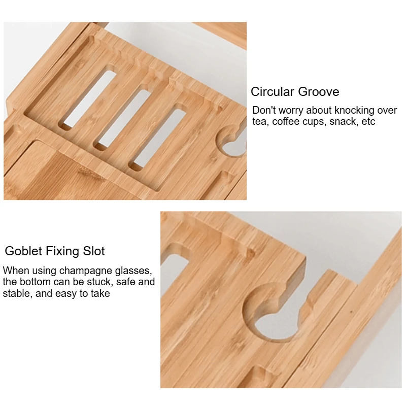 Expandable Wooden Bathtub Tray - Bath Caddy Tray ulasan dan harga