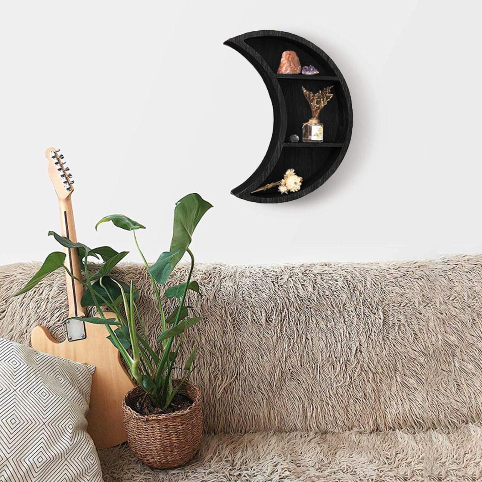 Wooden Moon Shelves Bohemian M - Home Essentials Bathroom Rack ulasan dan harga