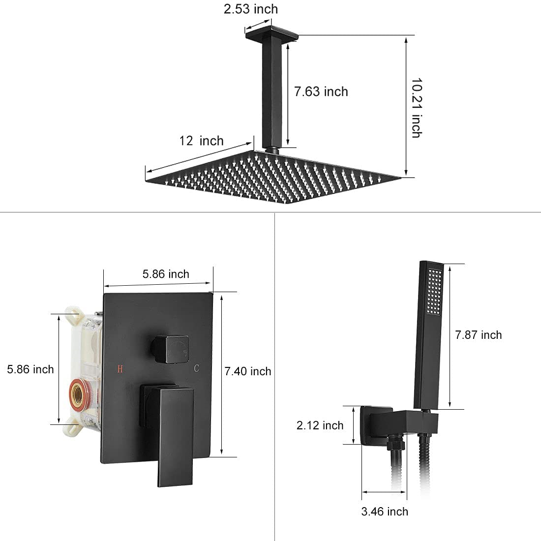 Ceiling Mount Shower System Ba - Shower Head Rain ulasan dan harga