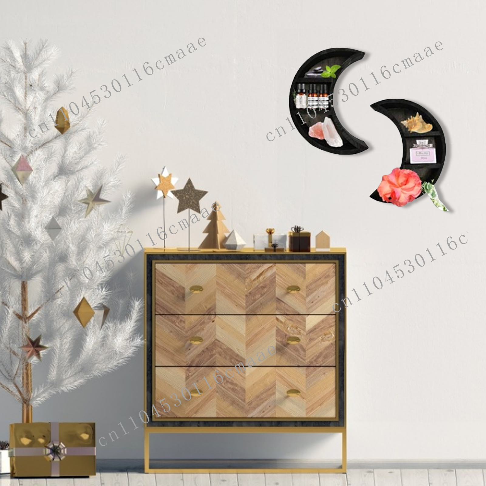 New Wooden Moon Stand Cycle Ch - Home Essentials Bathroom Rack ulasan dan harga