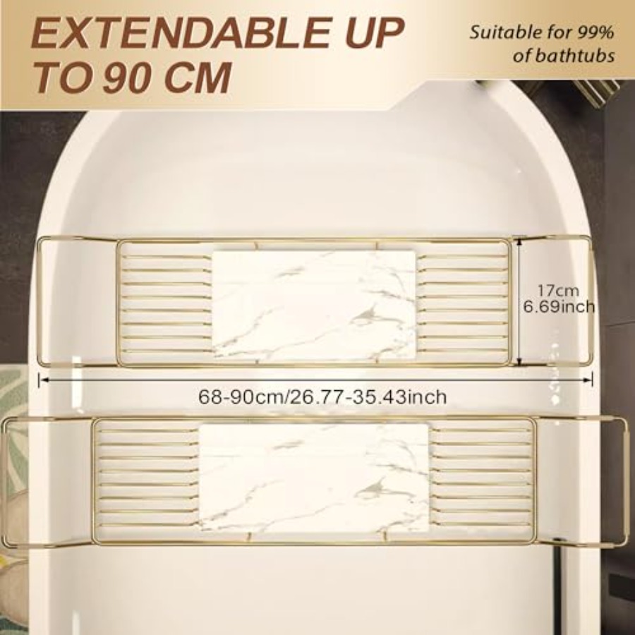 Bathtub Tray Stainless Steel w - Bath Caddy Tray ulasan dan harga