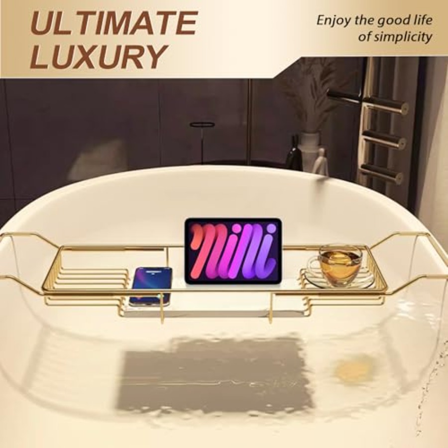 Bathtub Tray Stainless Steel w - Bath Caddy Tray ulasan dan harga