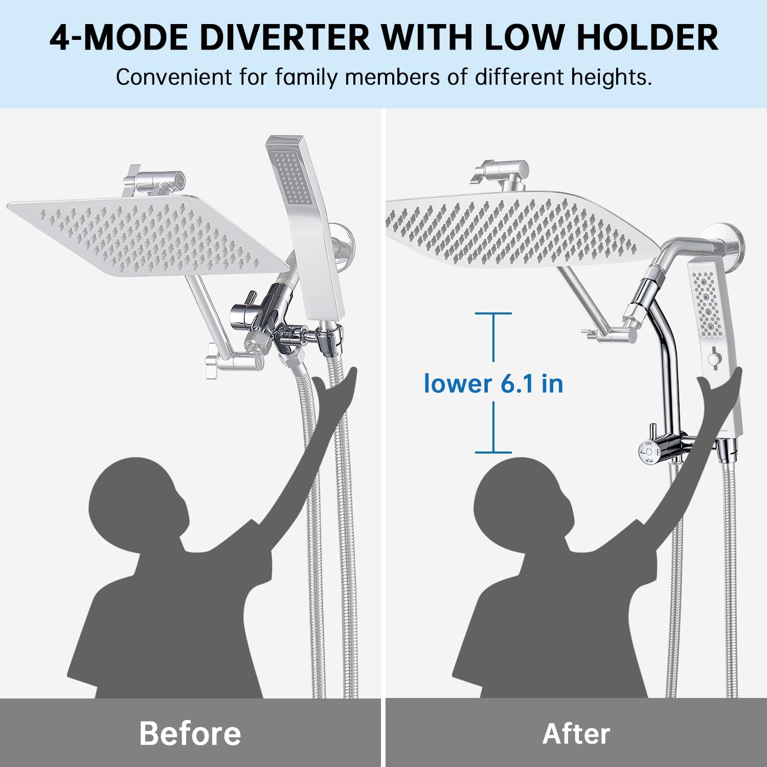 12 Inch All Metal Rain Shower  - Shower Head Rain ulasan dan harga