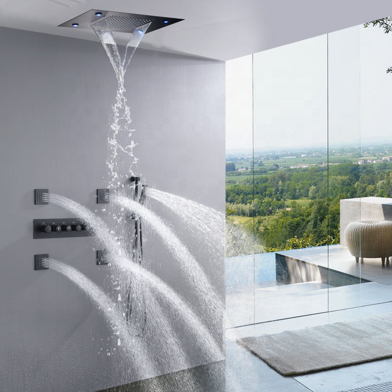 Matte Black Bath & Shower Fauc - Shower Head Rain ulasan dan harga