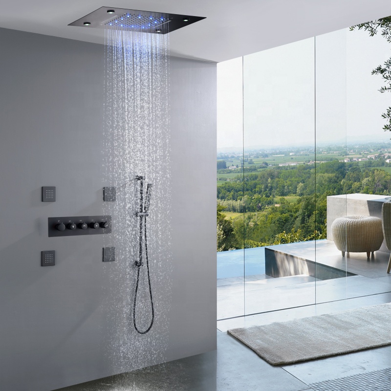 Matte Black Bath & Shower Fauc - Shower Head Rain ulasan dan harga