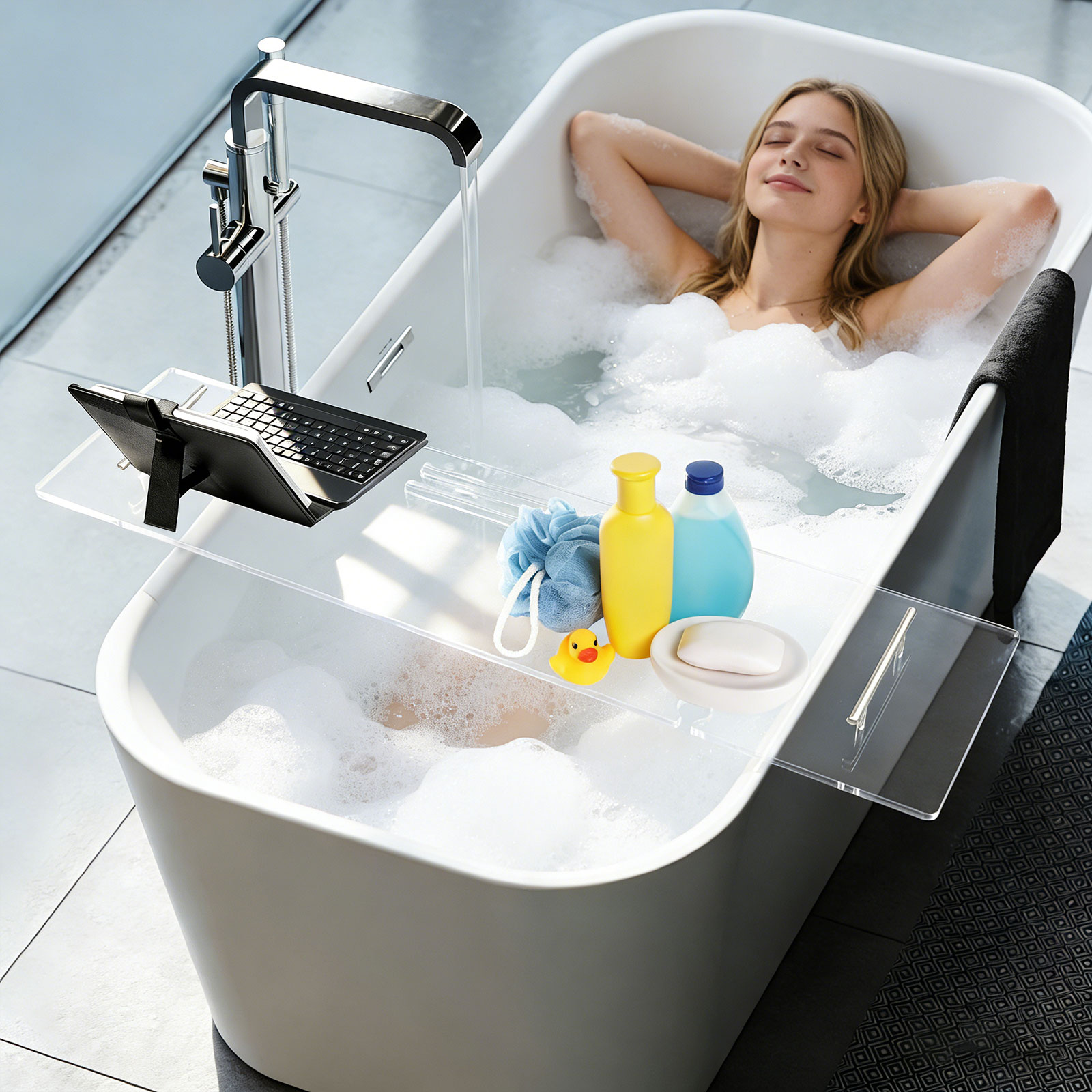 Acrylic Bathtub Tray, Luxury C - Bath Caddy Tray ulasan dan harga