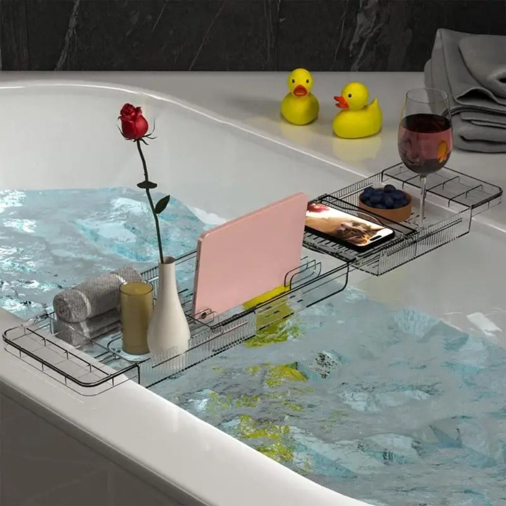 Transparent Bathtub Holder Tra - Bath Caddy Tray ulasan dan harga