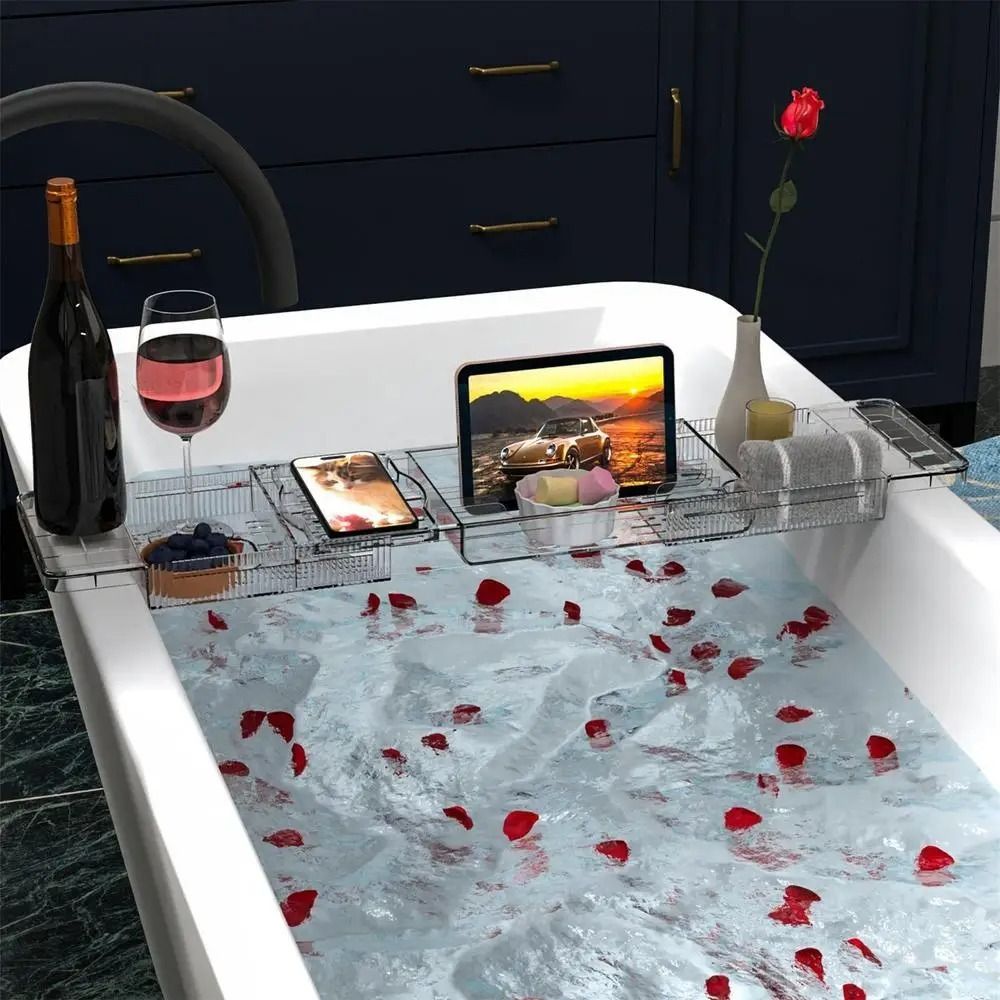 Transparent Bathtub Holder Tra - Bath Caddy Tray ulasan dan harga