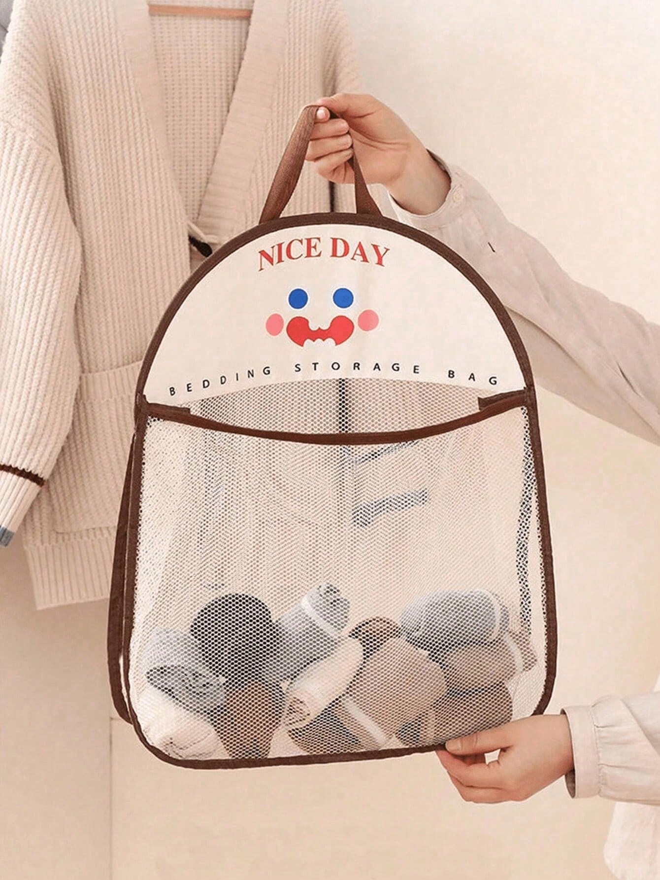 4pcs Hanging Mesh Storage Bags - Home Essentials Bathroom Organizer ulasan dan harga