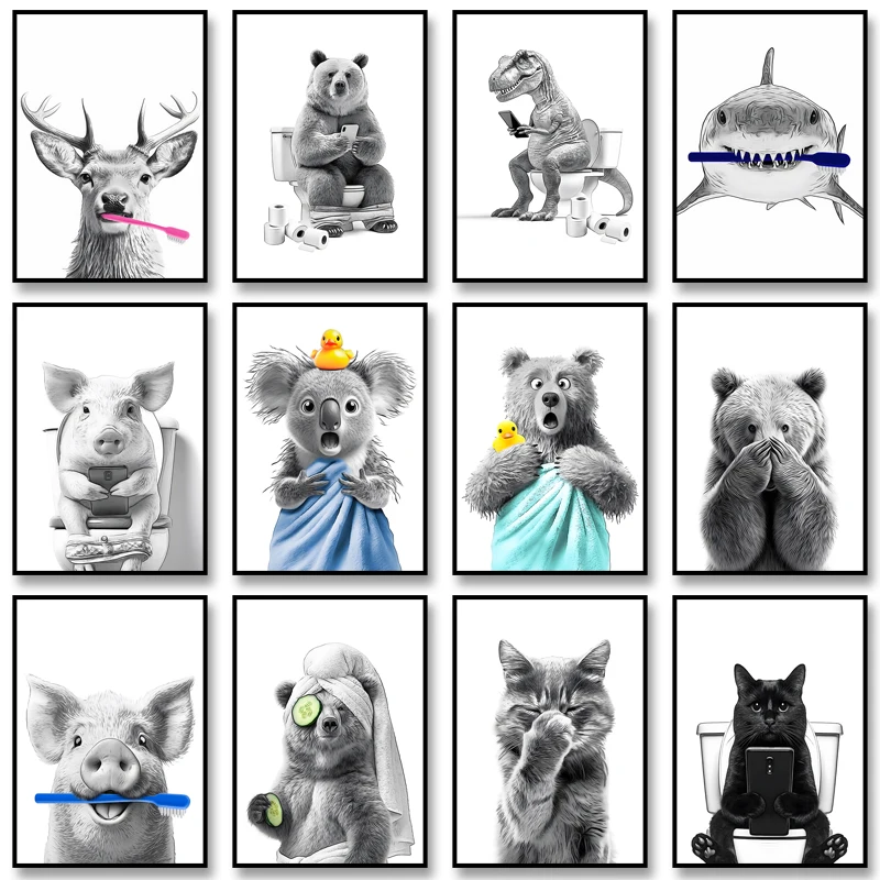 Funny Bathroom Art Poster Toil - Home Bathroom Toilet ulasan dan harga